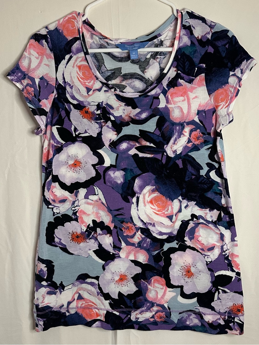 Simply Vera Wang Romantic Floral Short Sleeve Purple whimsyfairy fairycore M